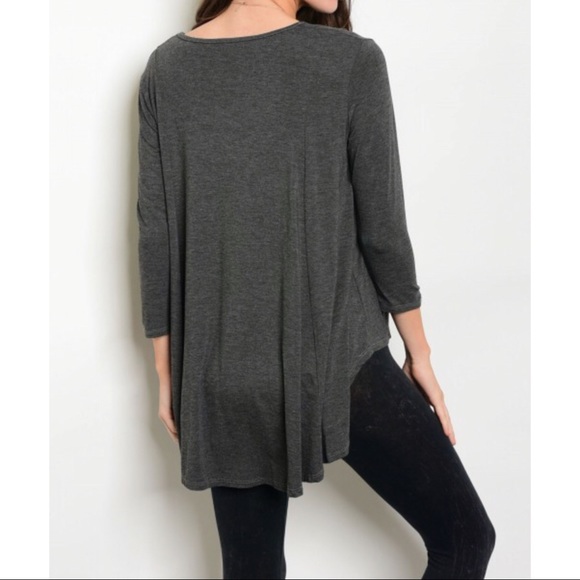SALES ❗️Charcoal V Neck long sleeve Sweater - Picture 3 of 6